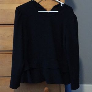 Zara black ruffle shirt